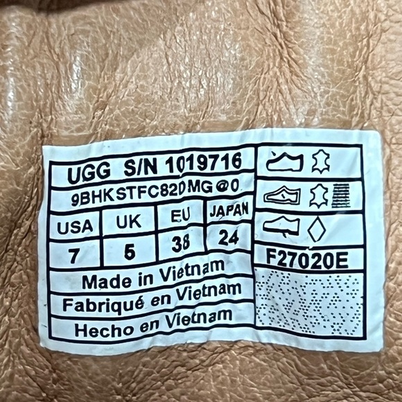 UGG Olive 1019716 Chestnut Leather High Top Lace Up Sneaker Shoes Womens Size 7 - Picture 2 of 11